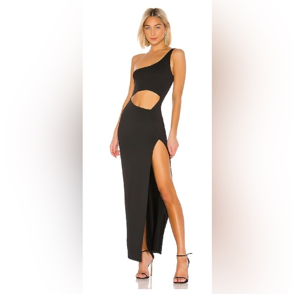 NWT Superdown Erla Cutout one shoulder Maxi Dress – Black, Size Medium